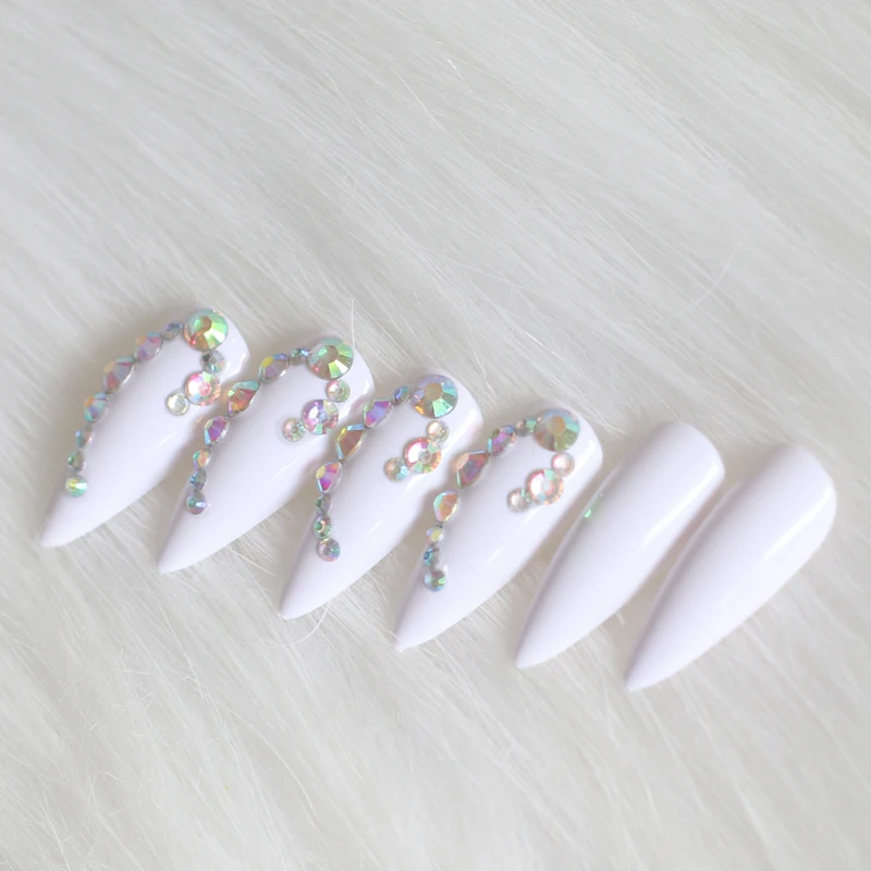 24 шт. high-end Модные ручной работы со стразами алмаз с длинным острым Поддельные