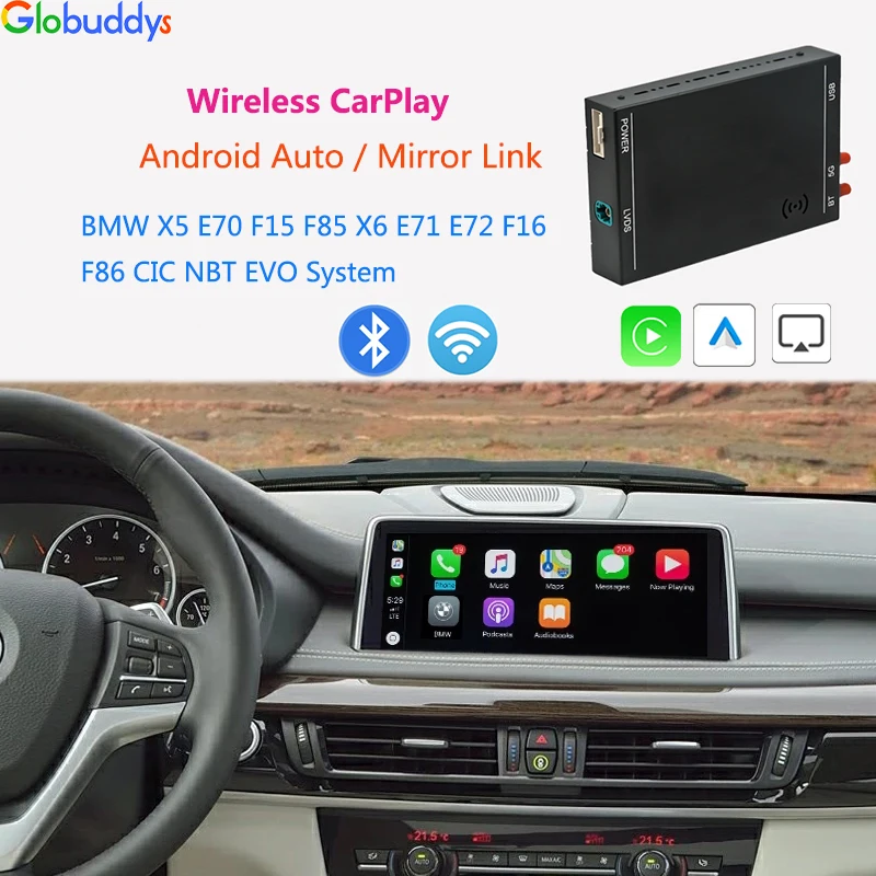 

Беспроводное зеркало Apple CarPlay Android Авто Netflix для BMW X5 E70 F15 F85 X6 E71 E72 F16 F86 CIC NBT