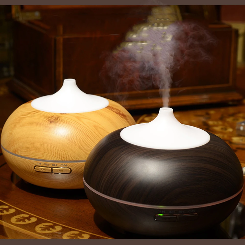 Electric Humidifier Essential Aroma Oil Diffuser Ultrasonic Wood Grain Air Humidifier USB...