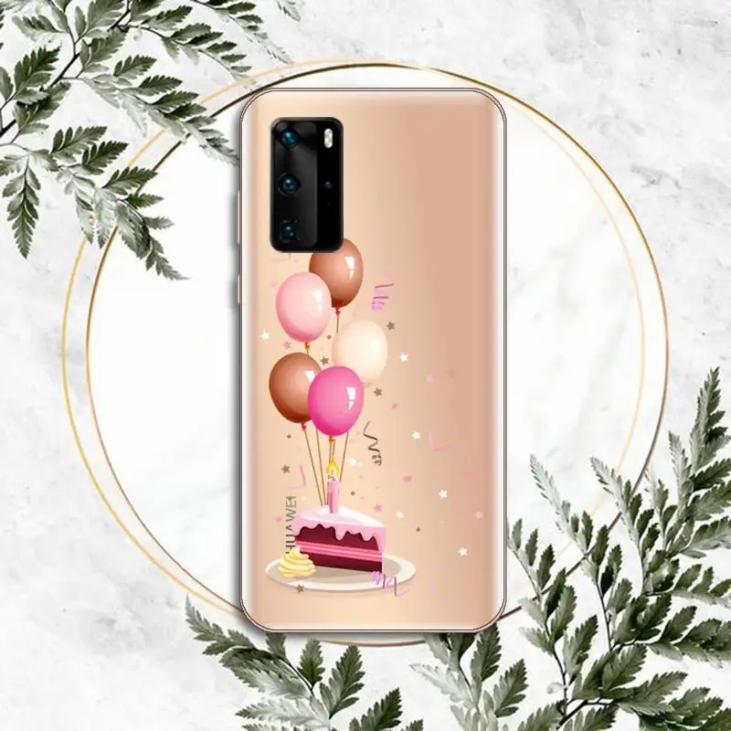 

Love Heart Balloon Fundas Phone Case Transparent for huawei honor P 40 30 20 lite Pro 10 i 8 9 x p smart 2019