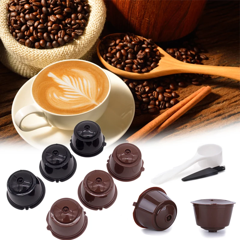 

Многоразовые кофейные капсулы 3/6 шт., фильтрующая чашка для Nescafe Dolce Gusto, многоразовые колпачки, зеркальные фильтры, корзины, мягкий вкус, слад...