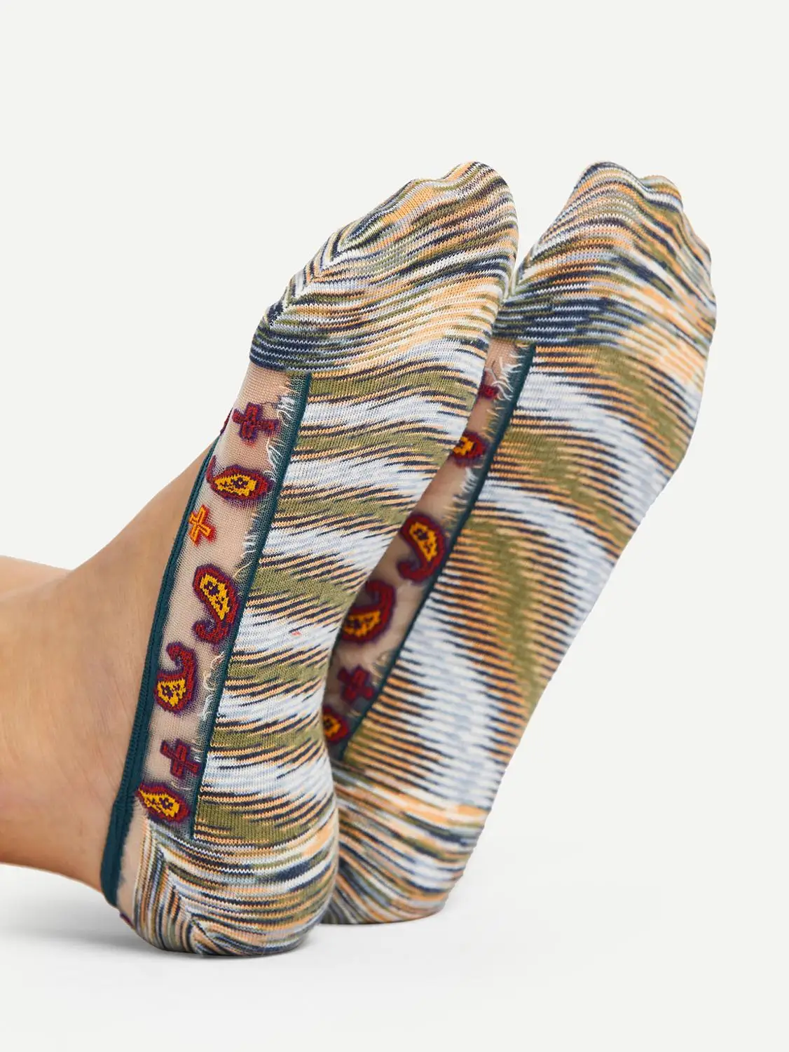 KASURE цветные яркие прозрачные сетчатые тапочки носки для женщин разных цветов