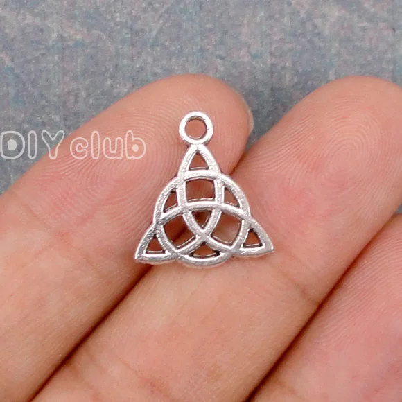 100pcs 16x15mm Винтажные ирландские кельтские узлы сельтический треугольник символ Трикветр тройной узел кулон треугольник узел Шарм 5~ 120 шт./лот - Окраска металла: 100pcs 16x15mm