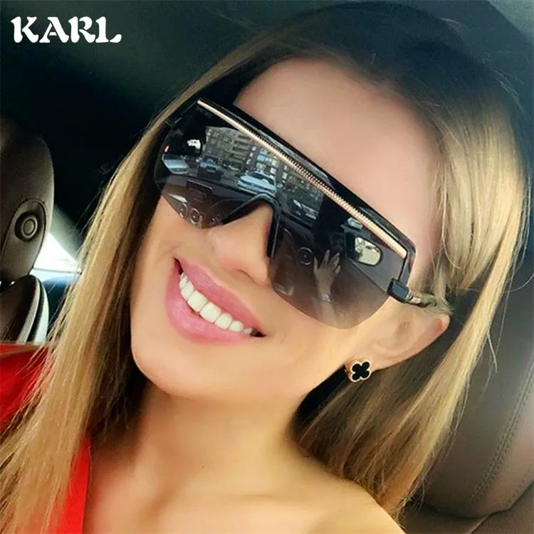 2019 новинка ретро большая коробка цельные солнцезащитные очки Oculos De Sol женские