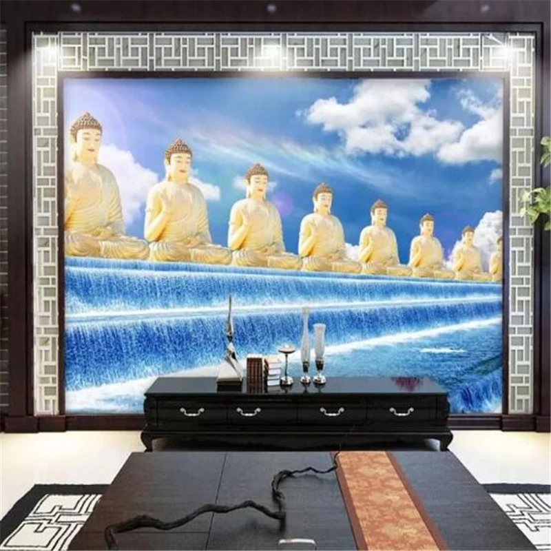 Пользовательские настенные 3D обои Тайланд красивый бамбуковый лес Будда