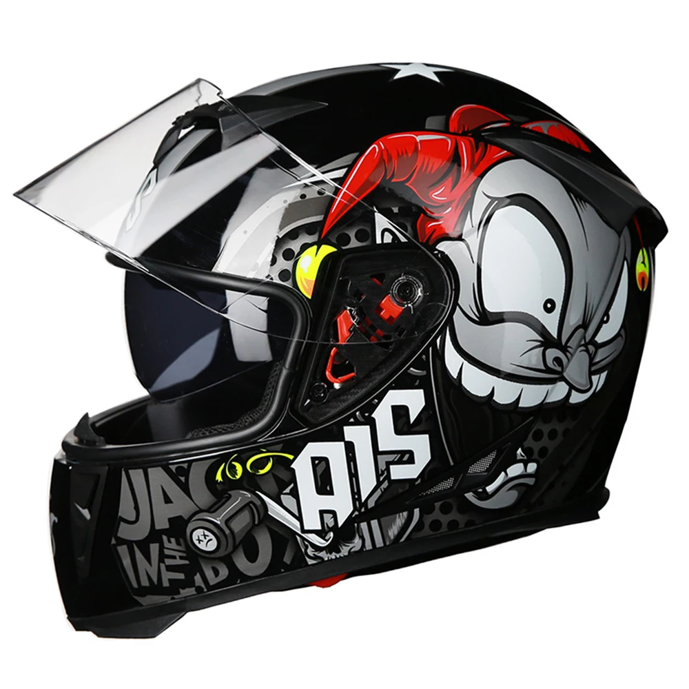 AIS мотоциклетный шлем Casco Moto с открытым лицом Moto шлем с двойным козырьком для мотокросса модульный мотоциклетный шлем - Цвет: 611-01 Clear Lenses
