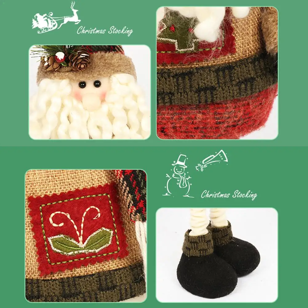 

New Year Christmas Ornament Santa Claus Sitting Doll Christmas Tree Figurine Snowman Window Decoration Standing Doll Decor