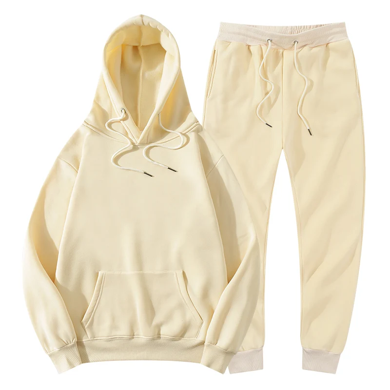 

winter hoodies suits men fashion Fleece red hoodie black Brand pants Casual Jogger suit tracksuit sweatshirt woman pullover