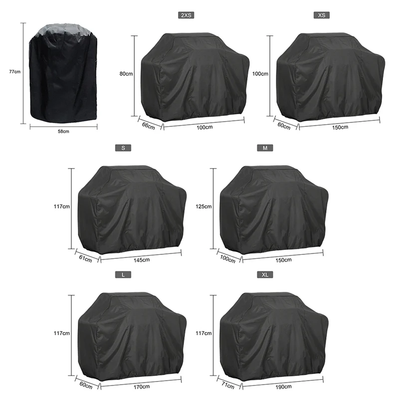 

2021 New Fashion Garden Outdoor BBQ Cover Grill Cover Protection Dust-proof Rainproof Cloth Cover Square Barbecue Accessories