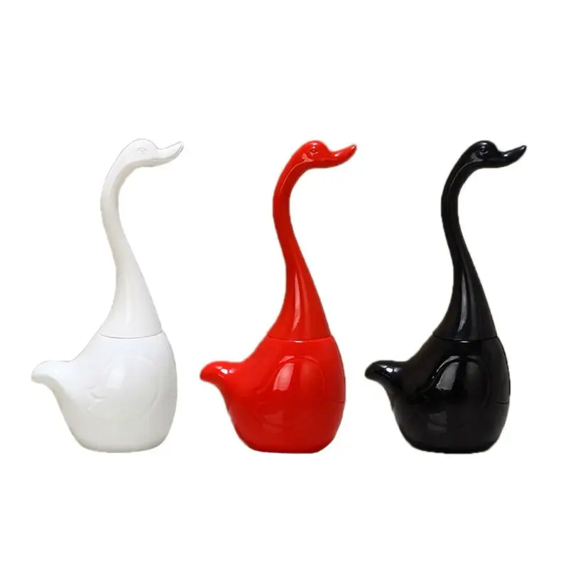 Swan Shape Toilet Brush Bathroom Accessories Ceramic Base Plastic Handle Cleanin | Cleaning Brushes