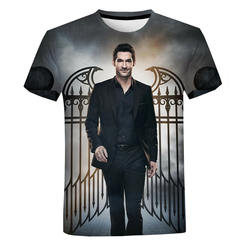 

Lucifer TV King of Hell 3D printed oversized T-shirt Camisetas Hombre O-neck Fashion casual Harajuku short-sleeved T-shirt top