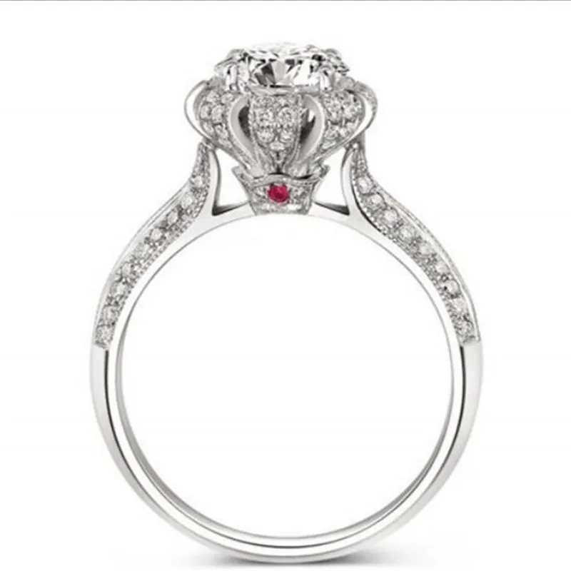 Роскошное 100% Настоящее цельное серебряное кольцо инкрустированное натуральным