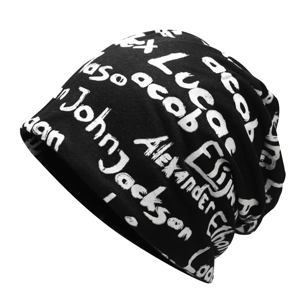 Мужская и Женская Осенняя зимняя шапка пуховые головные уборы граффити буквы