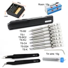 Комплект электрического паяльника TS100, портативный программируемый паяльник с цифровым дисплеем STM32, наконечники TS100, сварочный инструмент