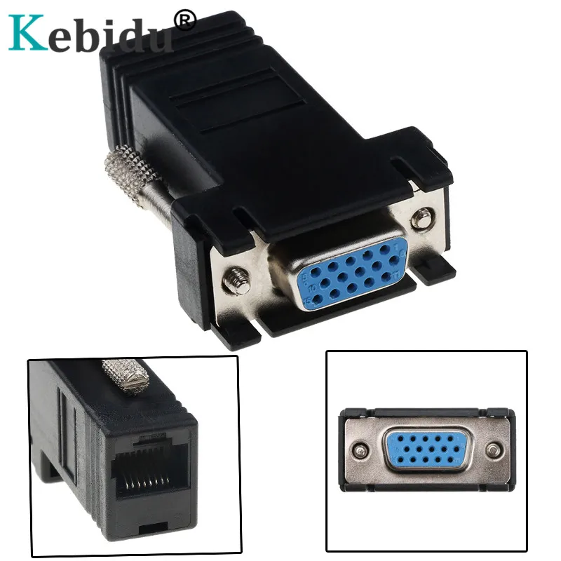 Удлинитель Kebidu RJ45 в VGA штекер к локальной сети CAT5e CAT6 сетевой Ethernet Кабель адаптер