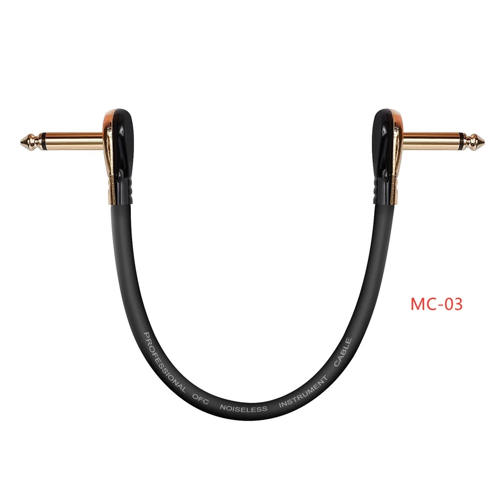 Кабель для гитары 30 см 1/4 дюйма с прямоугольным гитарным эффектом кабели педалей