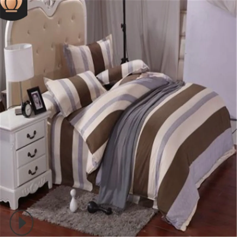 A 2Colours New Arrival 4 Pcs All Size Duvet Cover with Pillow Case Quilt Cover Bedding Set Single Double King - Цвет: A