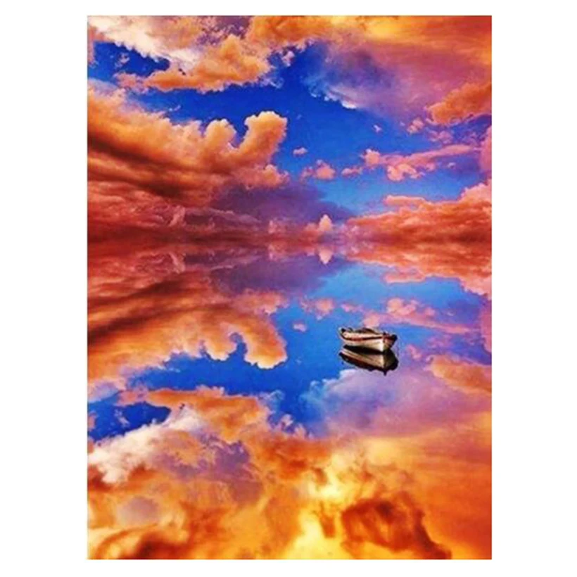 Полный круглая квадратная дрель морской пожарный облако 3D алмазного живопись
