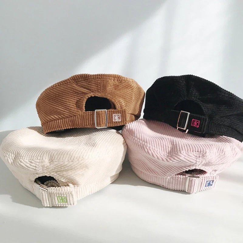 

Z Hat Beret Embroidered Letter Beret Female Autumn Winter Fashion Harajuku Corduroy Solid Color Hat Retro Adjustable Beret Q