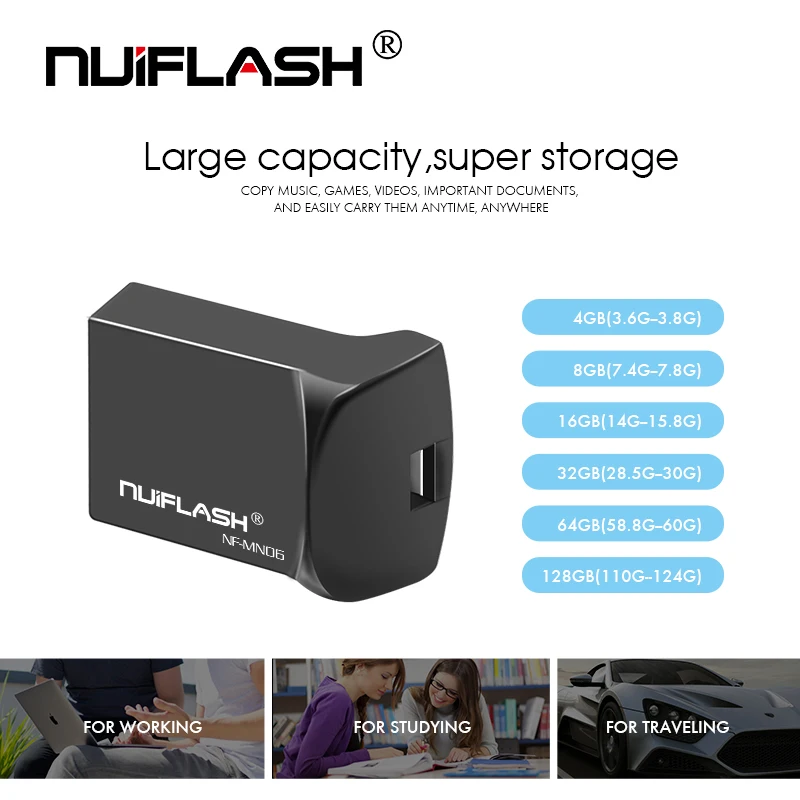 

USB-флеш-накопитель металлический водонепроницаемый на 16/32/64/2021/128 ГБ