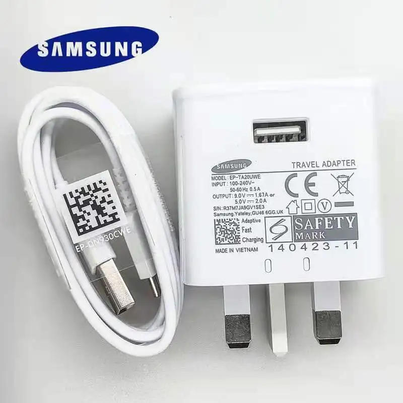 

Original Samsung Fast Charger 9v/1.67a charge adapter usb c cable Galaxy s8 s9 s10 plus note 10 9 8 a20 a30s a40 a50 a51 a70 a80
