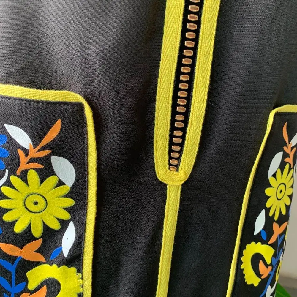 Осеннее женское длинное платье 2021 модное с цветочным узором застёжкой-молнией и