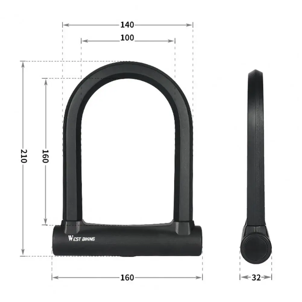 

Bicycle Lock U-Shaped Anti-Theft Zinc Alloy Bicycle MTB Road Wheel Cycling Lock Accessories for Bike