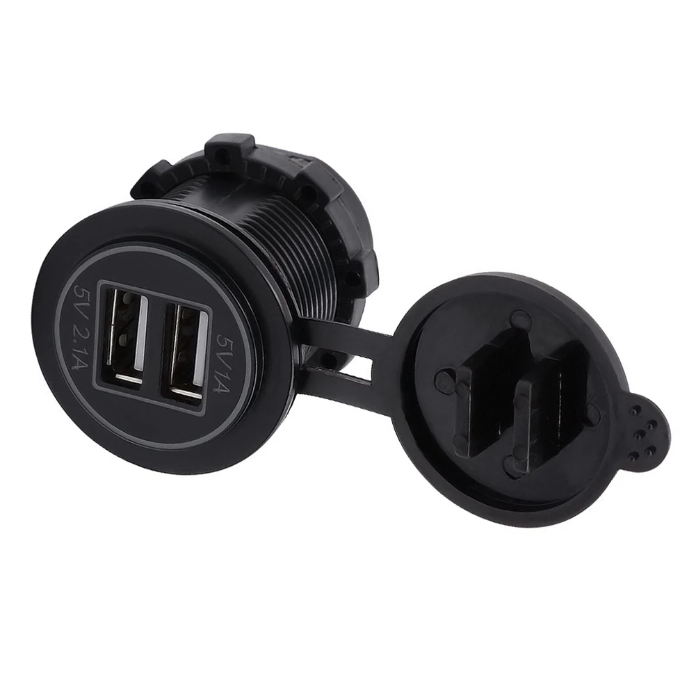 12 V-24 V розетка для автомобильного прикуривателя с двумя 1A/2.1A USB Порты и разъёмы