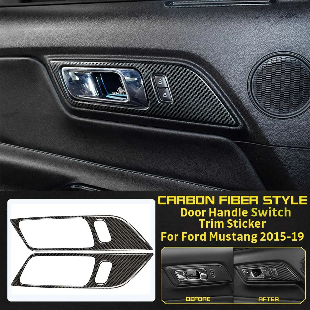 Крышка переключателя дверной ручки для Ford Mustang 2015 2016 2017 2018 2019 аксессуары из