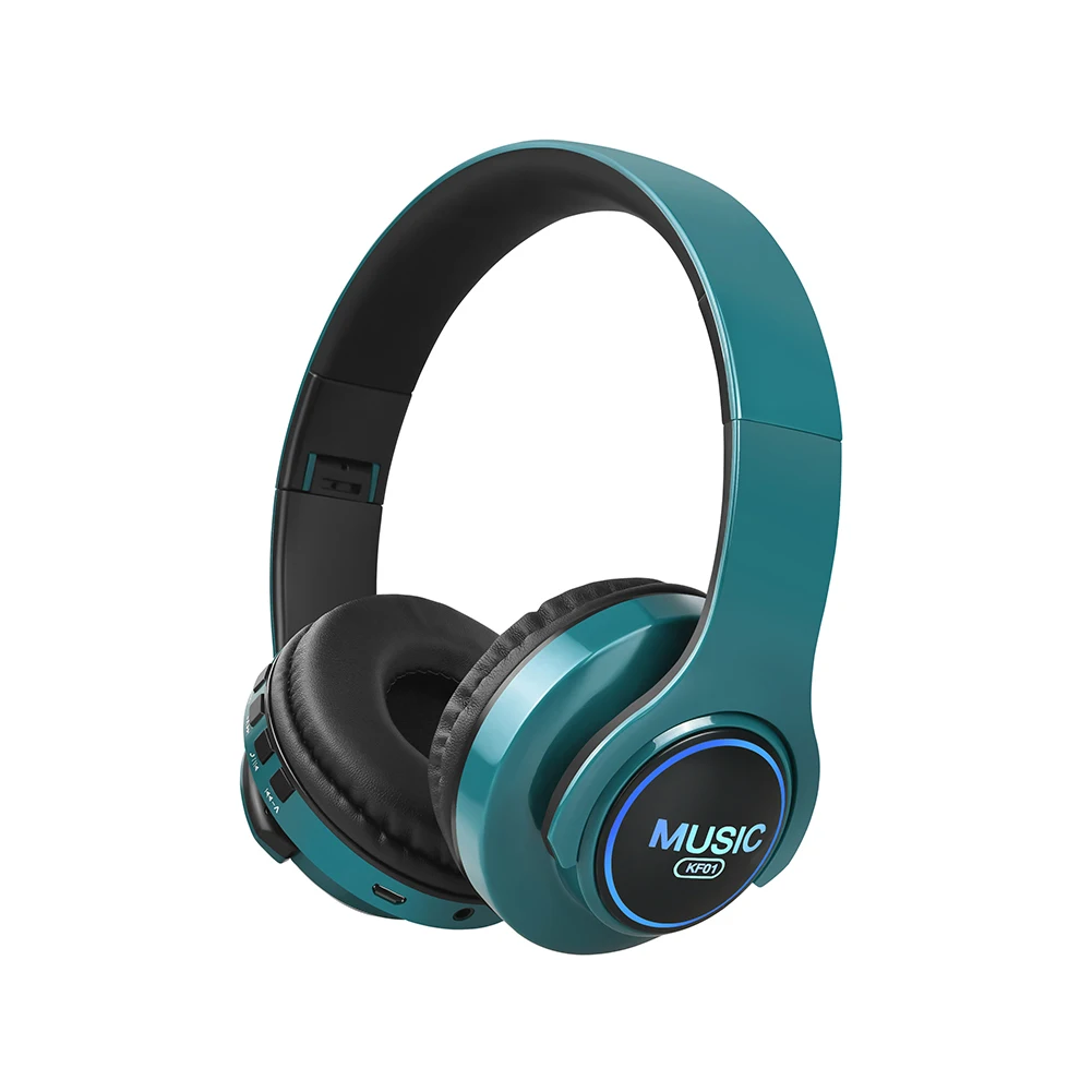 

Headphone Wireless BT Headset BT5.0 Noise-Cancelling Stereo Headphoe for Cellphone PC Laptop Earphones with RGB Lights