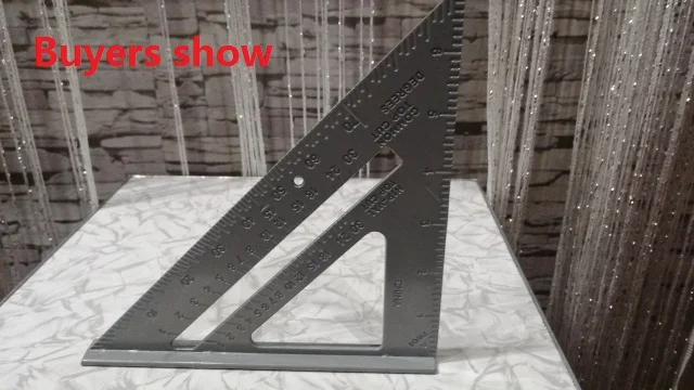 7 Inch Speed Square Metric Measuring Ruler Carpenter Triangle Angle Protractor Miter Framing Tri-square Line Scriber Saw Guide