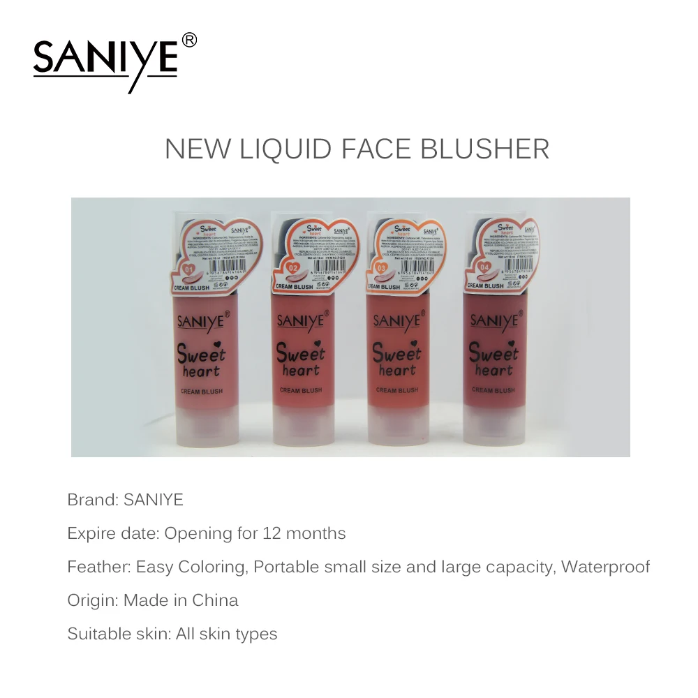 Жидкие румяна для лица SANIYE матовые Кремовые нюдовый макияж щек розовые косметика