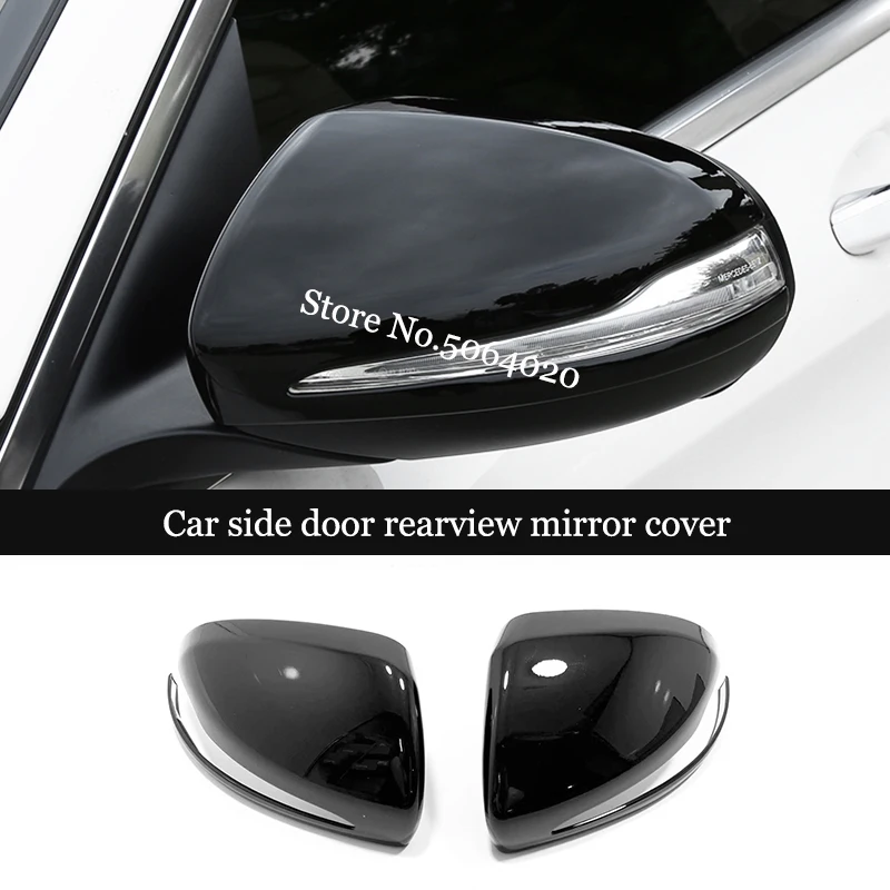 

LHD Car side door rearview mirror cover Trim ABS Chrome/Carbon/Black For Mercedes Benz B C E S GLB GLC Class W205 W213 2PCS