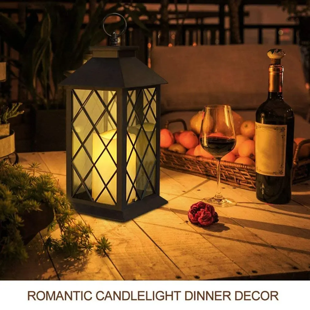 

2pcs Vintage LED Candle Light Waterproof Candlestick Lamp Outdoor Garden Hanging Lamps Auto Sensing Creative Lights Decoration