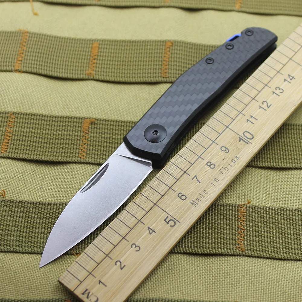 

CPM 20CV blade material pocket folding knife non-slip carbon fiber handle outdoor climbing fishing pocket fruit knife EDC tool