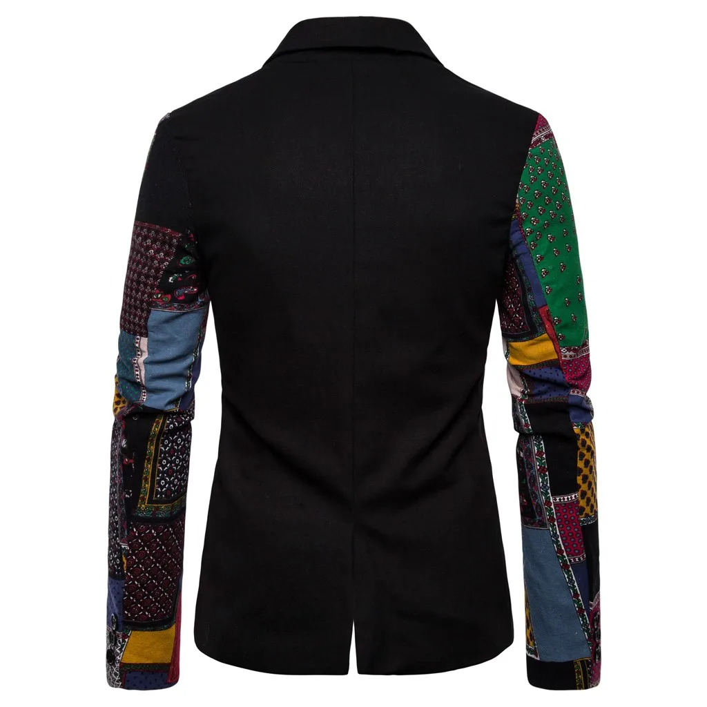 2019 Новое поступление Мужской винтажный этнический костюм с цветочным принтом