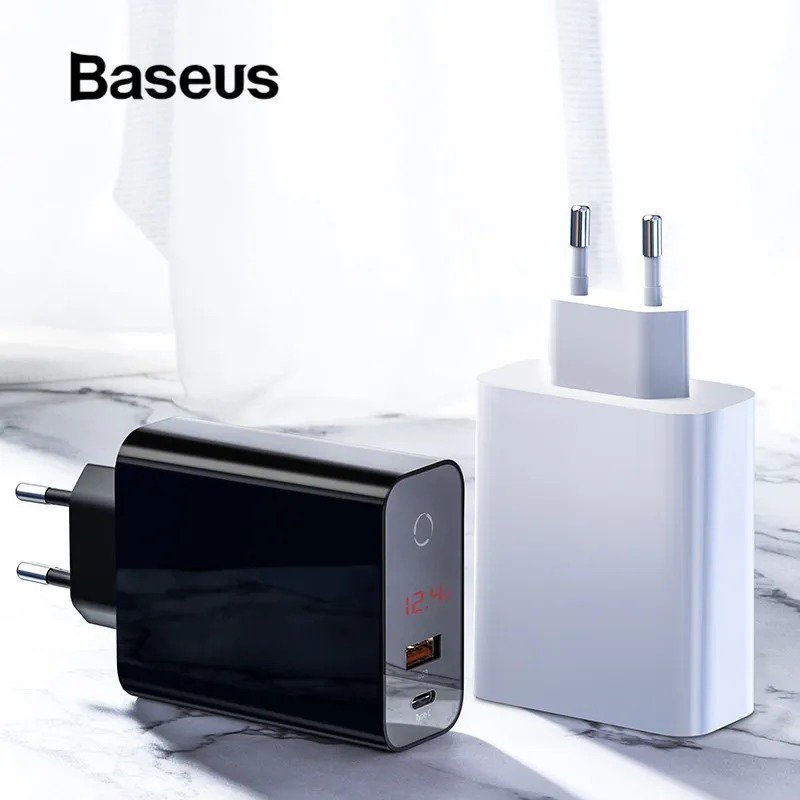 Baseus 45 Вт Быстрая зарядка 4,0 3,0 USB зарядное устройство для iPhone XR X XS usb type C PD3.0 5A Быстрая зарядка зарядное устройство для huawei настенное зарядное устройство