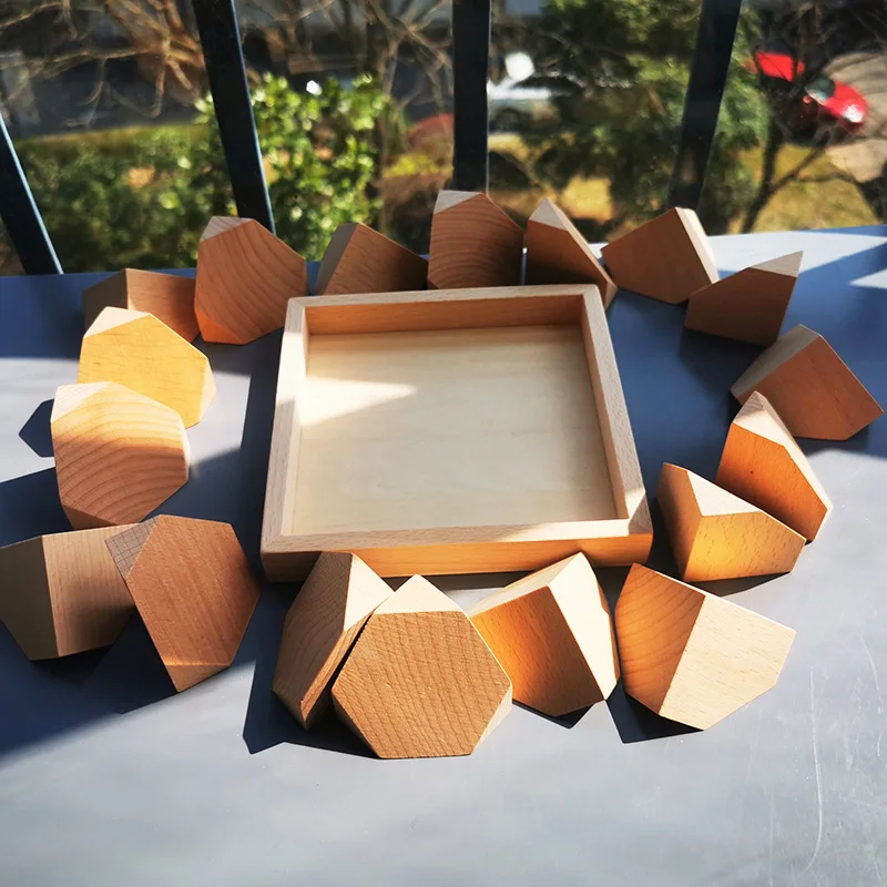 18 шт./компл. ручная роспись Буковые деревянные кирпичи с цветами/роспись своими