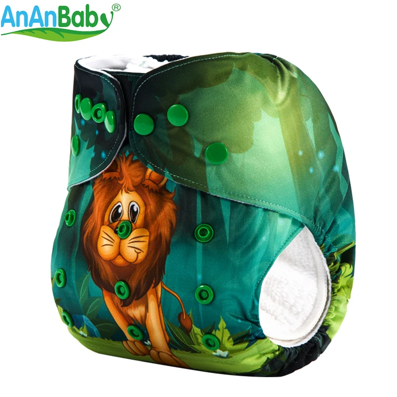{AnAnBaby} Новые дизайнерские Многоразовые детские подгузники одного размера с цифровыми принтами