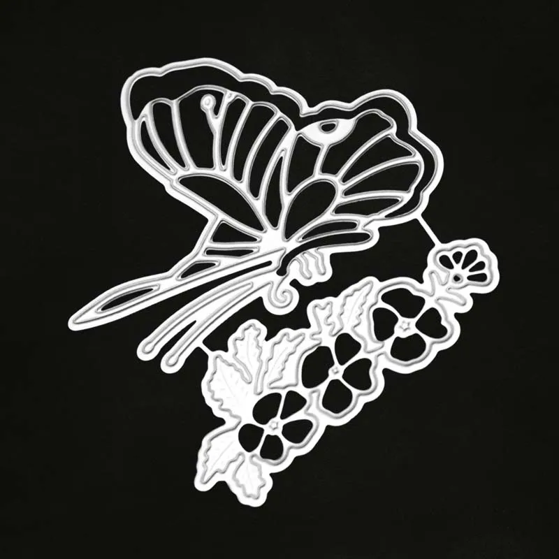 YINISE металлические режущие штампы для трафареты скрапбукинга бабочка цветок