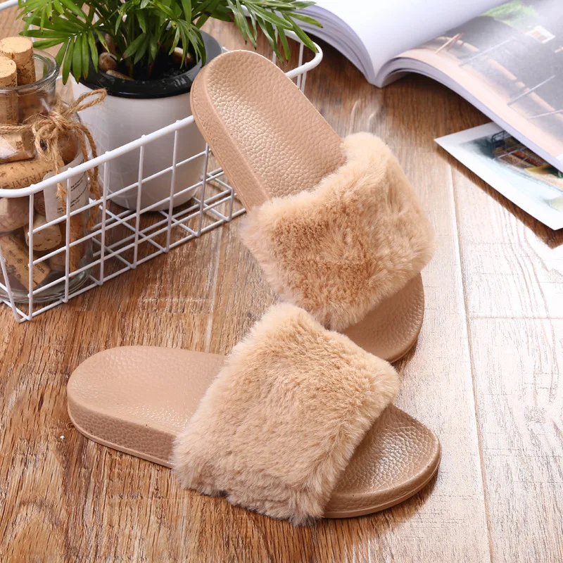 Women Shoes Autumn Winter Women Slippers Bedroom Female Plush Slippers Warm Fur Flat Soft Ladies Footwear Fashion Shoes Indoor