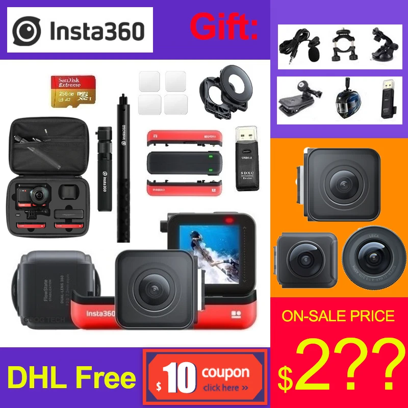 Экшн камера Insta360 One R Insta 360 4K 5 7 K Серия Twin объектив LEICA Спортивная PK Gopro hero