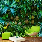 Фотообои на заказ, 3D тропический дождь, лес, растения, зеленые листья, настенная живопись, гостиная, ТВ фон, стена, Papel De Parede