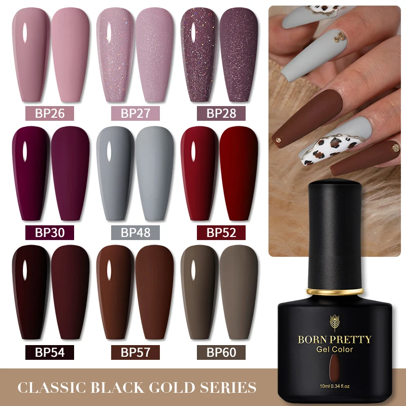 

BORN PRETTY Gel Nail Polish 105 Hot Colors Gel Polish For Nails 10ml Soak Off UV LED Semi-permanent Brown Gel Varnish