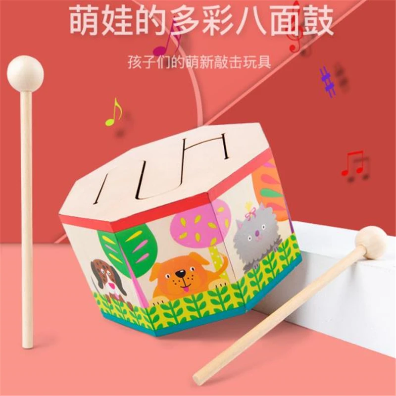 

Kids Toys Wooden Drum For Early Educational Musical Toys For Children Drum Musical Instruments Learning Puzzle Toy New