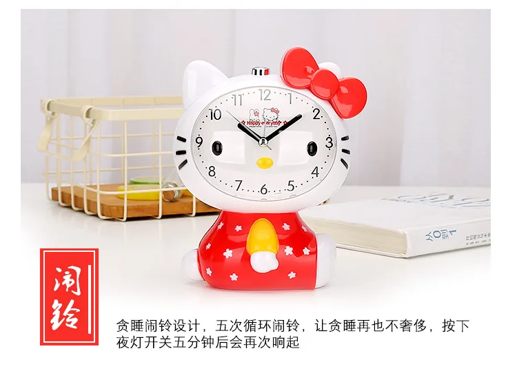 Hello kitty говорящий будильник KT Cat милый полный корпус форма будильник