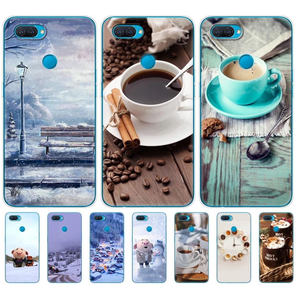 

For OPPO A1K Case For OPPO A9 A5 2020 Case For OPPO A5S A12 A91 A31 A52 A72 A92 Reno 3 Case Cover coffee winter snow christmas