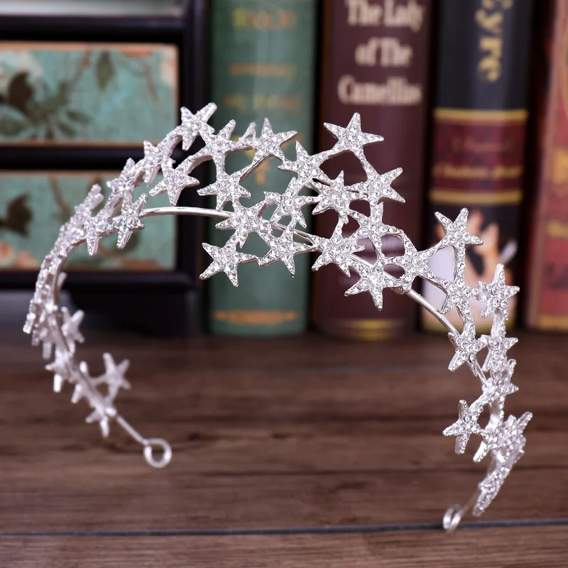 

Crown Hairband Star Rhinestone Headdress Wedding Accessories Bridal Jewelry Girl Headband Little Girl Hair Crown