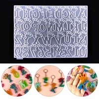 crown letter keychain epoxy mold diy alphanumeric crown key pendant decorative silicone mold