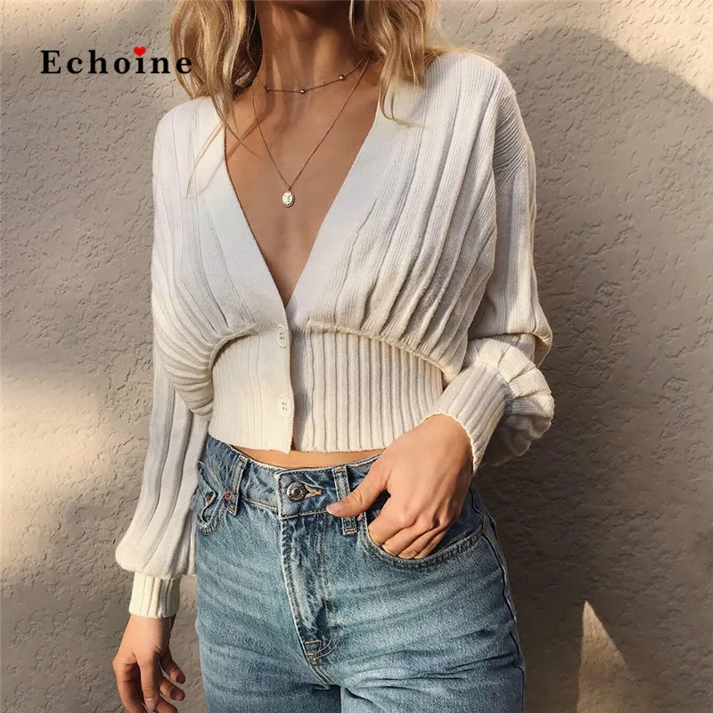 Свитер Женский вязаный на пуговицах с длинным рукавом фонариком| |